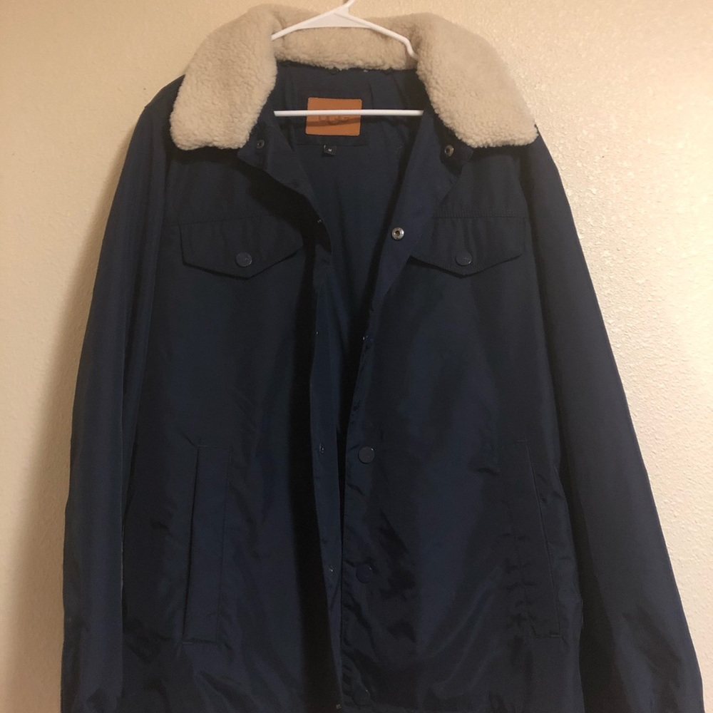 UGG Keagan Nylon Trucker Jacket with Sherpa Collar